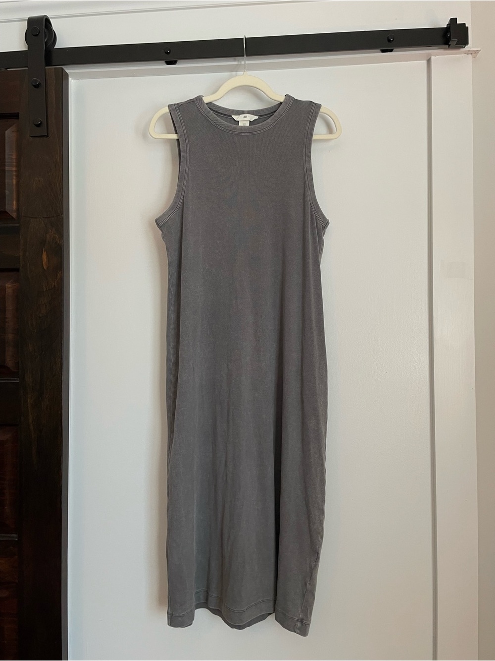 H&M Washed Charcoal Sleeveless Midi Dress
